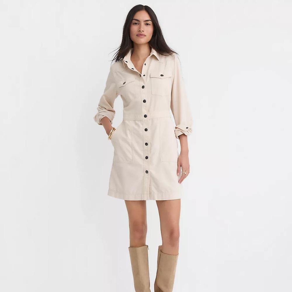 Loft Button-Front Corduroy Dress